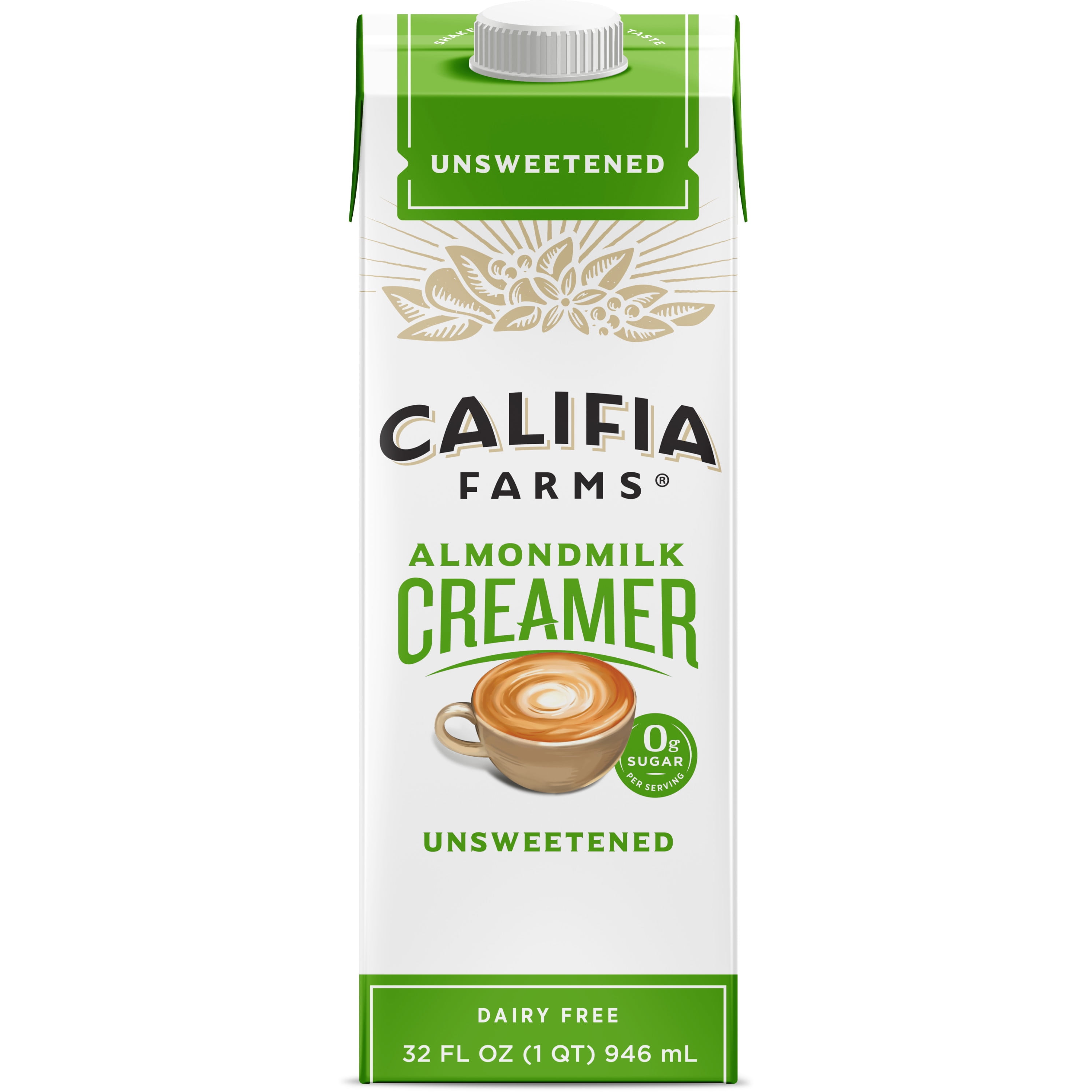 Califia Farms Unsweetened Almond Milk Coffee Creamer 32 Fluid Ounces