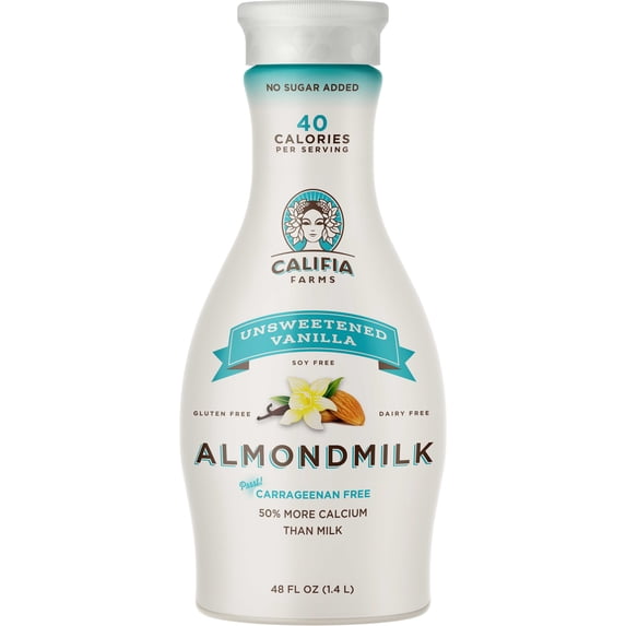 Califia Farms Unsweetened Vanilla Almond Milk, 48 Fluid Ounce -- 6 per case