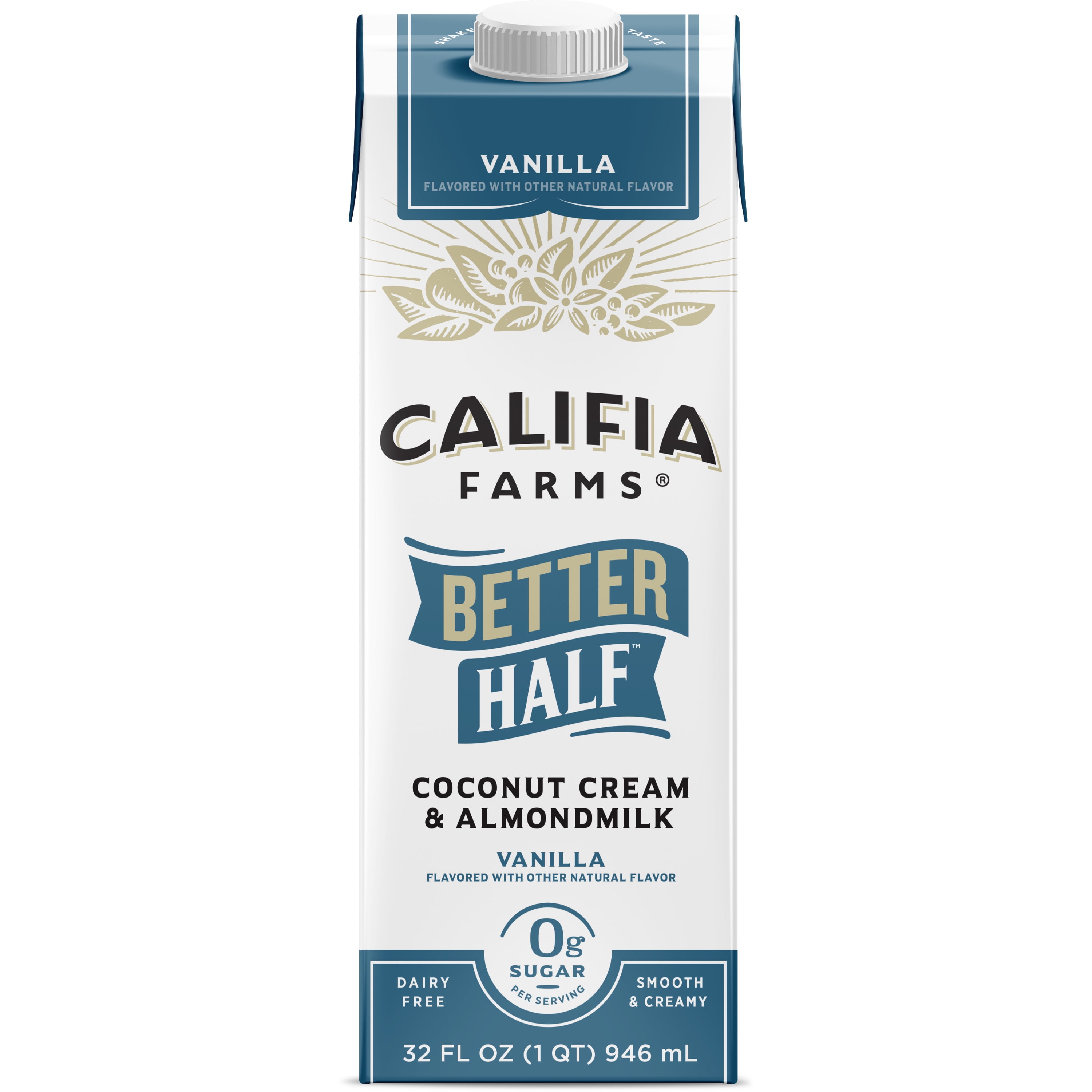 Califia Farms Vanilla Better Half Almond Milk Half and Half 32 Fluid Ounces