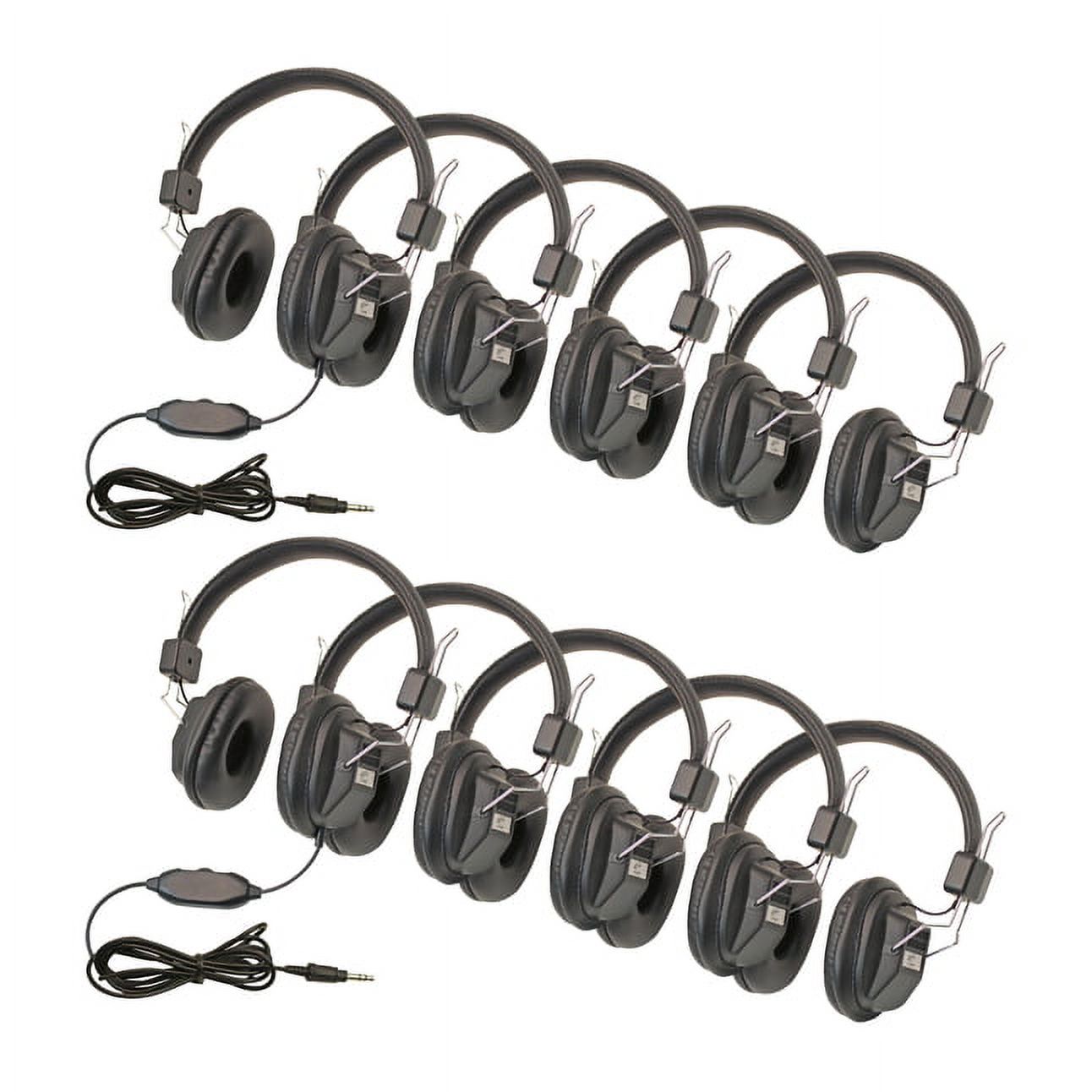 Califone 1534BK10L Kids OverEar Stereo Headphones with Inline Volume
