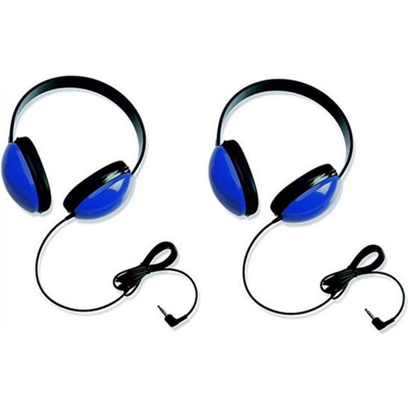 Califone 2800-BL CT Listening First Stereo Headphones (Pack of 2), Blue, Comfortable Adjustable Headband, Specifically Sized for Young Students, Replaceable Leatherette Ear Cushions