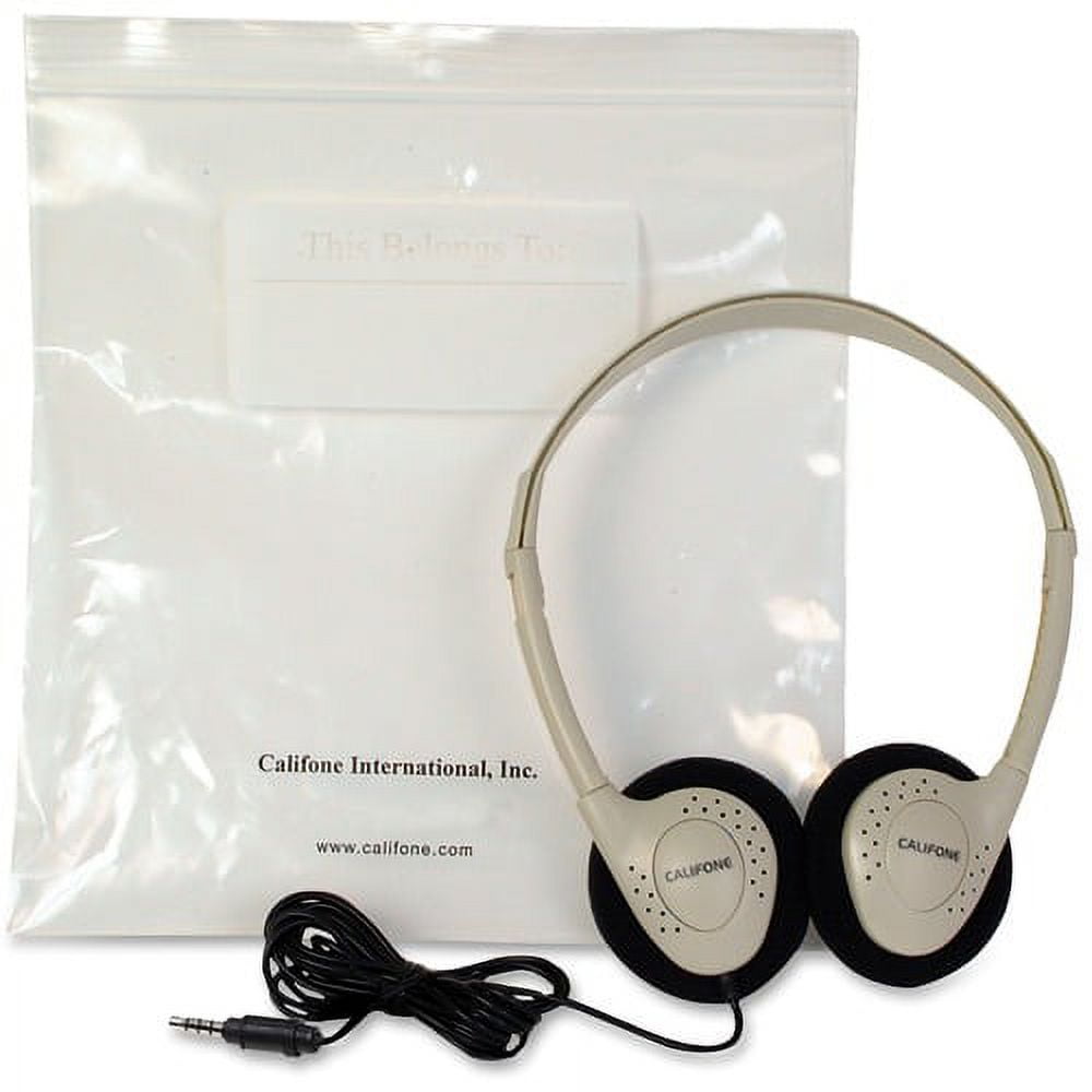 Califone CA-2 Storage Stereo Headphone - Stereo - Beige - Mini-phone (3.5mm) - Wired - 32 Ohm - 20 Hz 20 kHz - Over-the-head - Binaural - Supra-aural - 6 ft Cable - 1 Califone CA-2 Storage Stereo Headphone - Stereo - Beige - Mini-phone (3.5mm) - Wired - 32 Ohm - 20 Hz 20 kHz - Over-the-head - Binaural - Supra-aural - 6 ft Cable - 1
