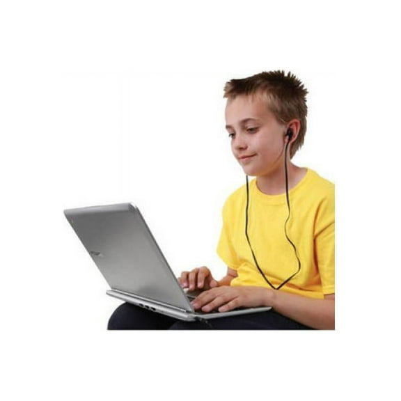 Califone E3 Stereo Earbuds With Inline Volume Control - Black