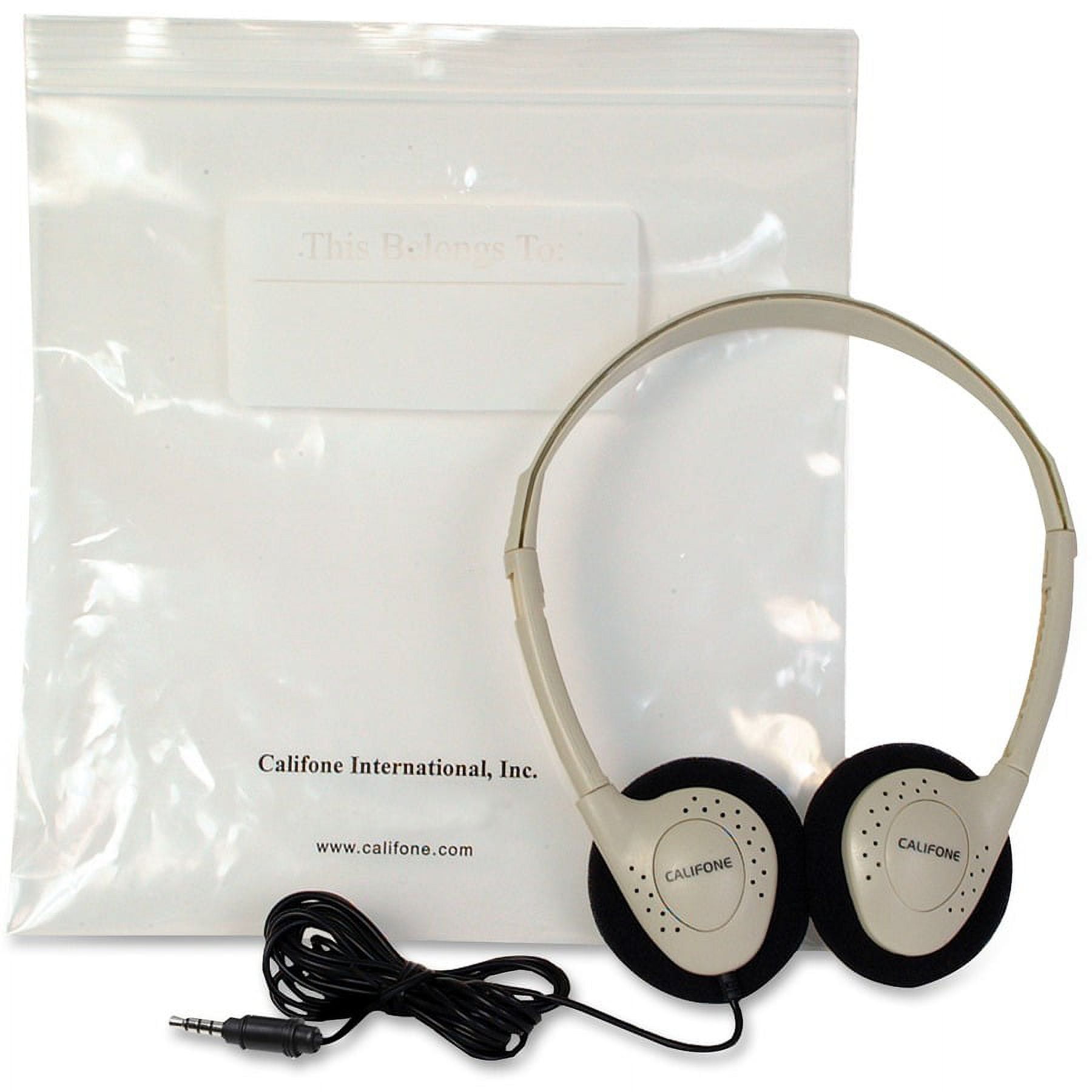 Califone CA-2 Storage Stereo Headphone - Stereo - Beige - Mini-phone (3.5mm) - Wired - 32 Ohm - 20 Hz 20 kHz - Over-the-head - Binaural - Supra-aural - 6 ft Cable - 1 Califone CA-2 Storage Stereo Headphone - Stereo - Beige - Mini-phone (3.5mm) - Wired - 32 Ohm - 20 Hz 20 kHz - Over-the-head - Binaural - Supra-aural - 6 ft Cable - 1