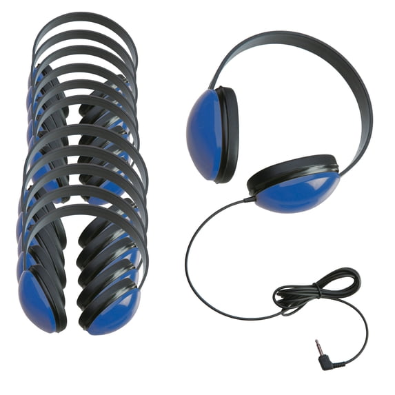 Califone 2800-BL Listening First Stereo Headphones for Kids (Blue, 12-Pack)