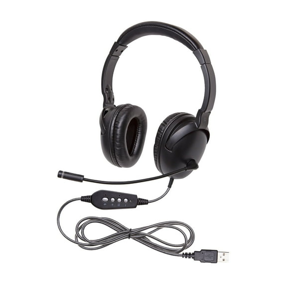 Califone NeoTech Plus 1017MUSB Premium, Over-Ear Stereo Headset with Gooseneck Microphone, USB Plug, Black