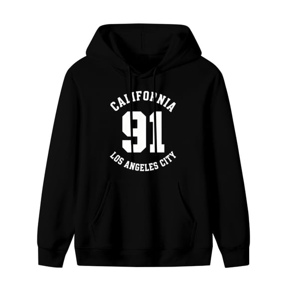 Califonia Los Angeles City Print Mens Hoodies with Long Sleeve, Lightweight Basis Pullover Men's Drawstring Pocket Sweatshirt Hooded