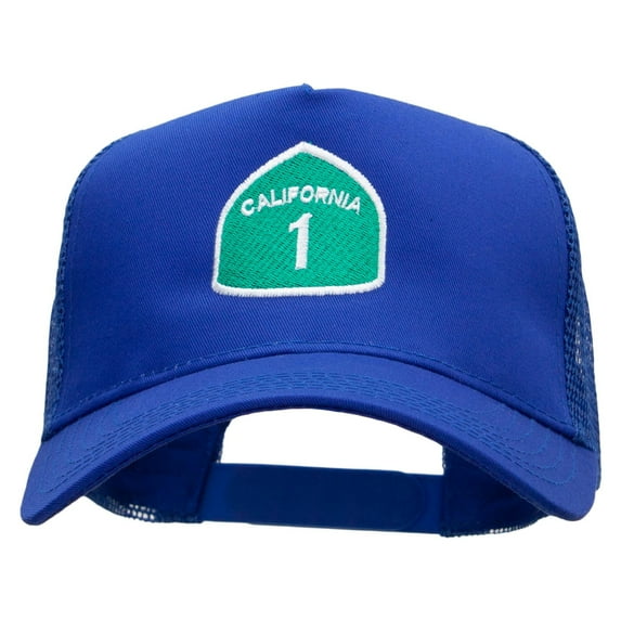 California 1 Solid Cotton Twill 5 panel Mesh Back Cap - Royal OSFM