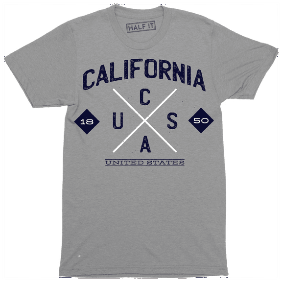 California 1850 United State Hipster Logo Design Men's T-Shirt