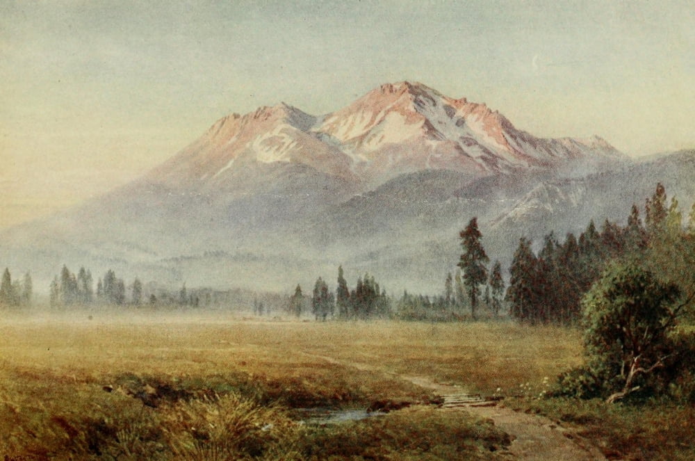 California 1914 Mount Shasta Canvas Art - H Sutton Palmer (18 x 24)