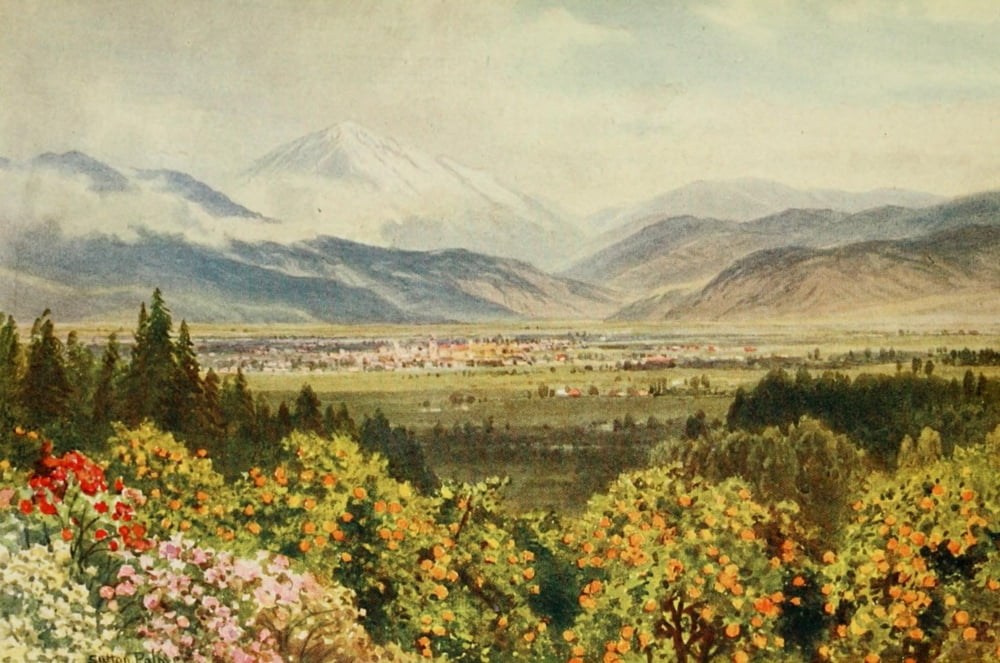 California 1914 Redlands towards San Bernardino Range Canvas Art - H Sutton Palmer (24 x 36)