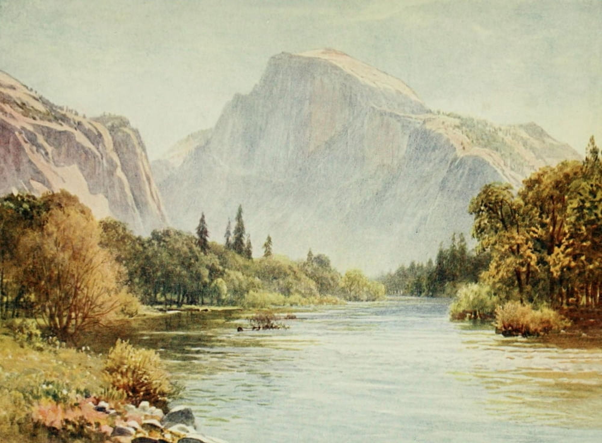 California 1914 The Half Dome Yosemite Canvas Art - H Sutton Palmer (18 x 24)