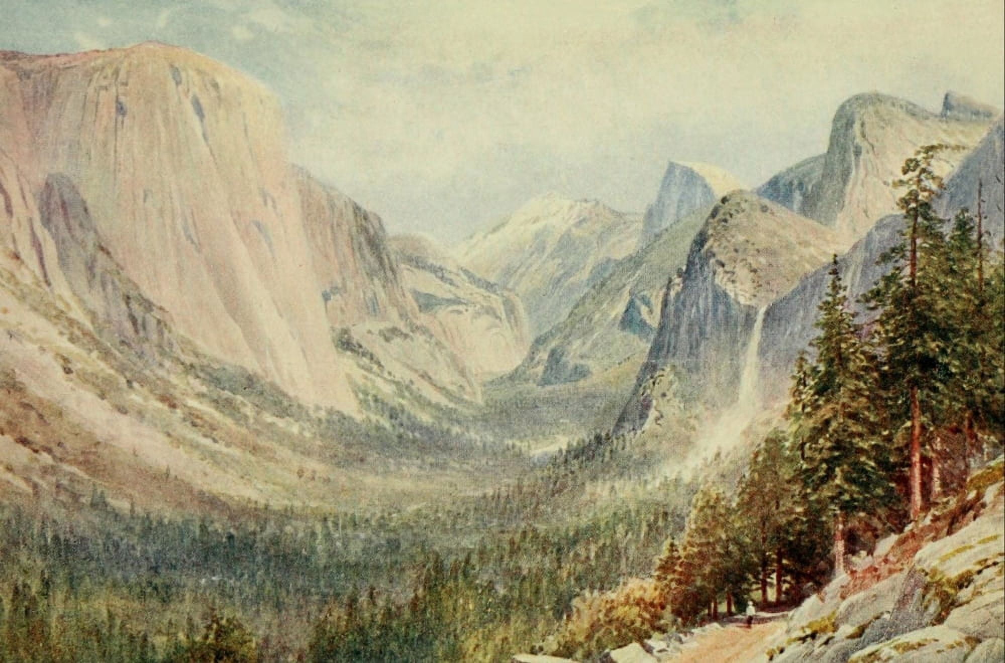 California 1914 Valley of the Yosemite Canvas Art - H Sutton Palmer (18 x 24)