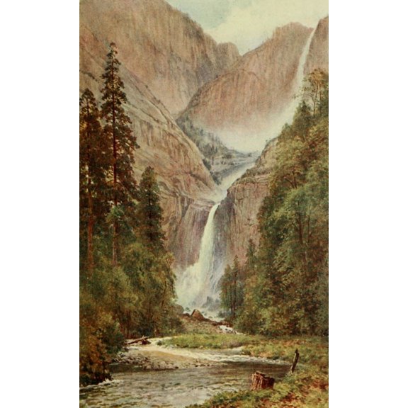 California 1914 Yosemite Falls Canvas Art - H Sutton Palmer (18 x 24)