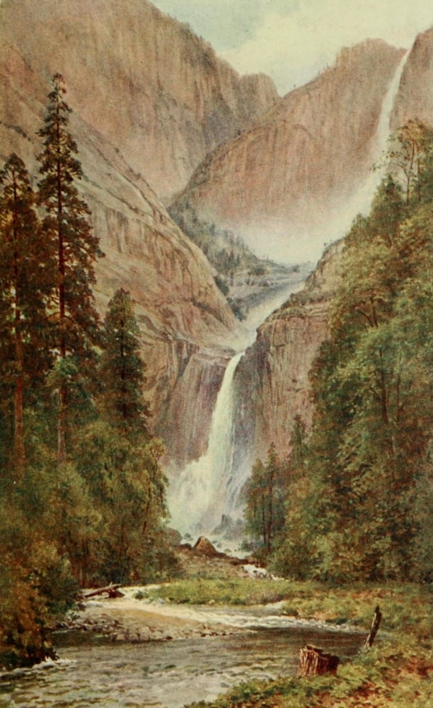 California 1914 Yosemite Falls Canvas Art - Harold Sutton Palmer (18 x 24)