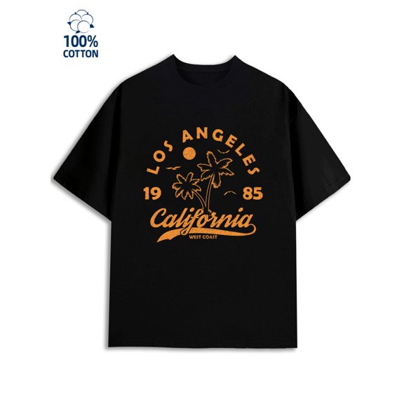 California 1985 Tee for men Los Angeles 180G 100% Cotton black cut 79 Original Unisex Shirt Short Sleeve tshirts Funny Unisex Shirt Crewneck tshirts Unique Design Unisex Shirt Graphic Tee tshirts