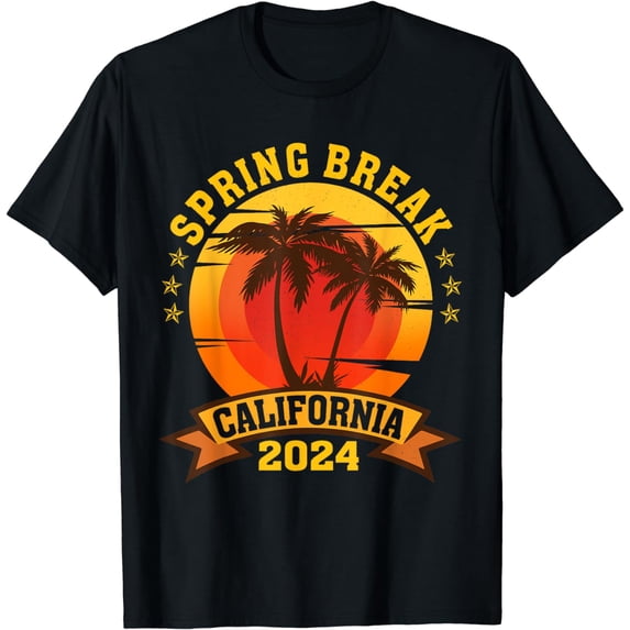 California 2024 Spring Break Family School Vacation Retro T-Shirt