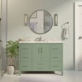 thumbnail image 1 of California 48" Bathroom Vanity with Sage Green Cabinet and Carrara Marble Top, 1 of 6