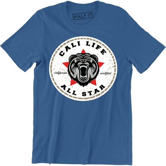 California All Star Cali Life CA State Flag Bear Roar Men's Hometown T-Shirt