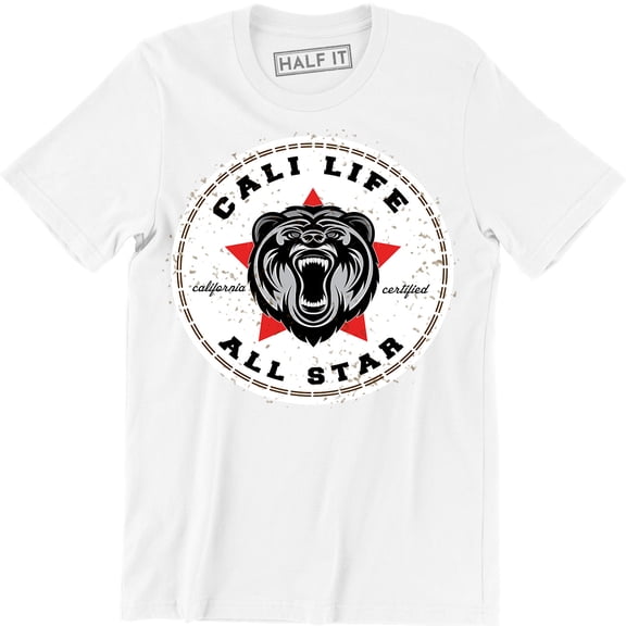 California All Star Cali Life CA State Flag Bear Roar Men's Hometown T-Shirt