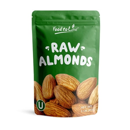 California Almonds, 0.5 Pounds — Kosher, Raw, Vegan — by Food to Live