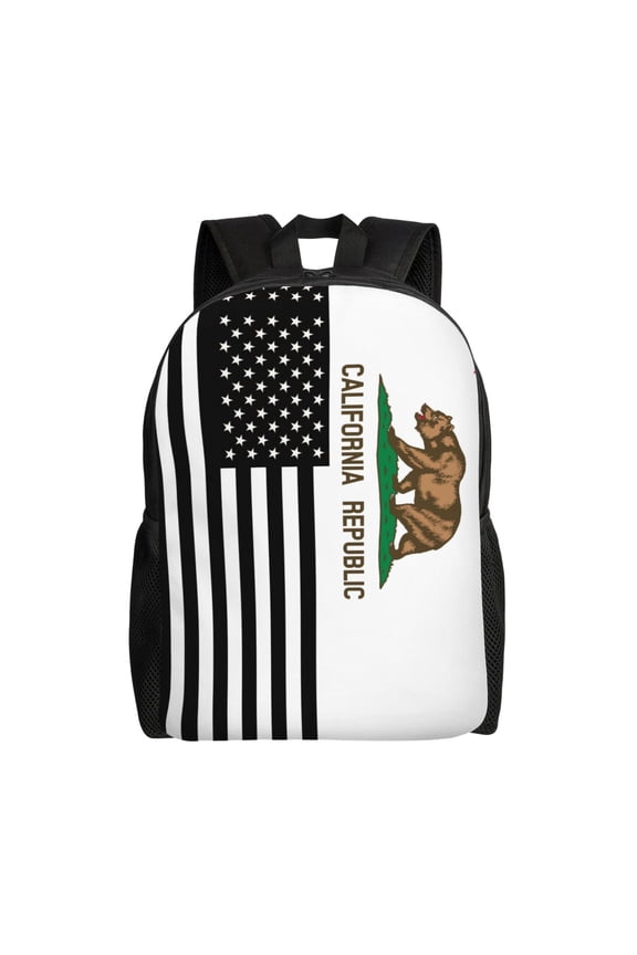 California America Flags Backpack Travel Bag For Men Women Lightweight Back Pack With Laptop Compartmen