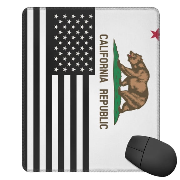 California America Flags Square Mousepad Non Slip Rubber Base Mouse Mat For Office Laptop 11.8"X9.8" Inch