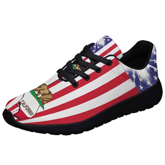 California American flag Shoes Sneakers for Women Men Black Size 3.5