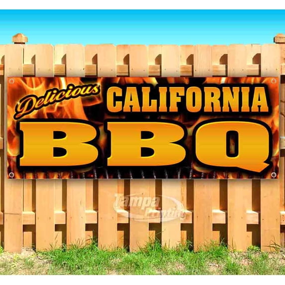 California BBQ 13 oz Vinyl Banner With Metal Grommets
