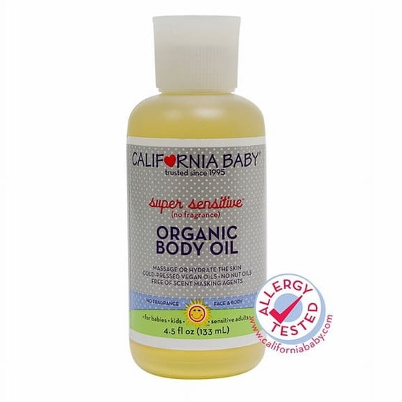 California Baby Body Oil, Super Sensitive, 4.5 Oz