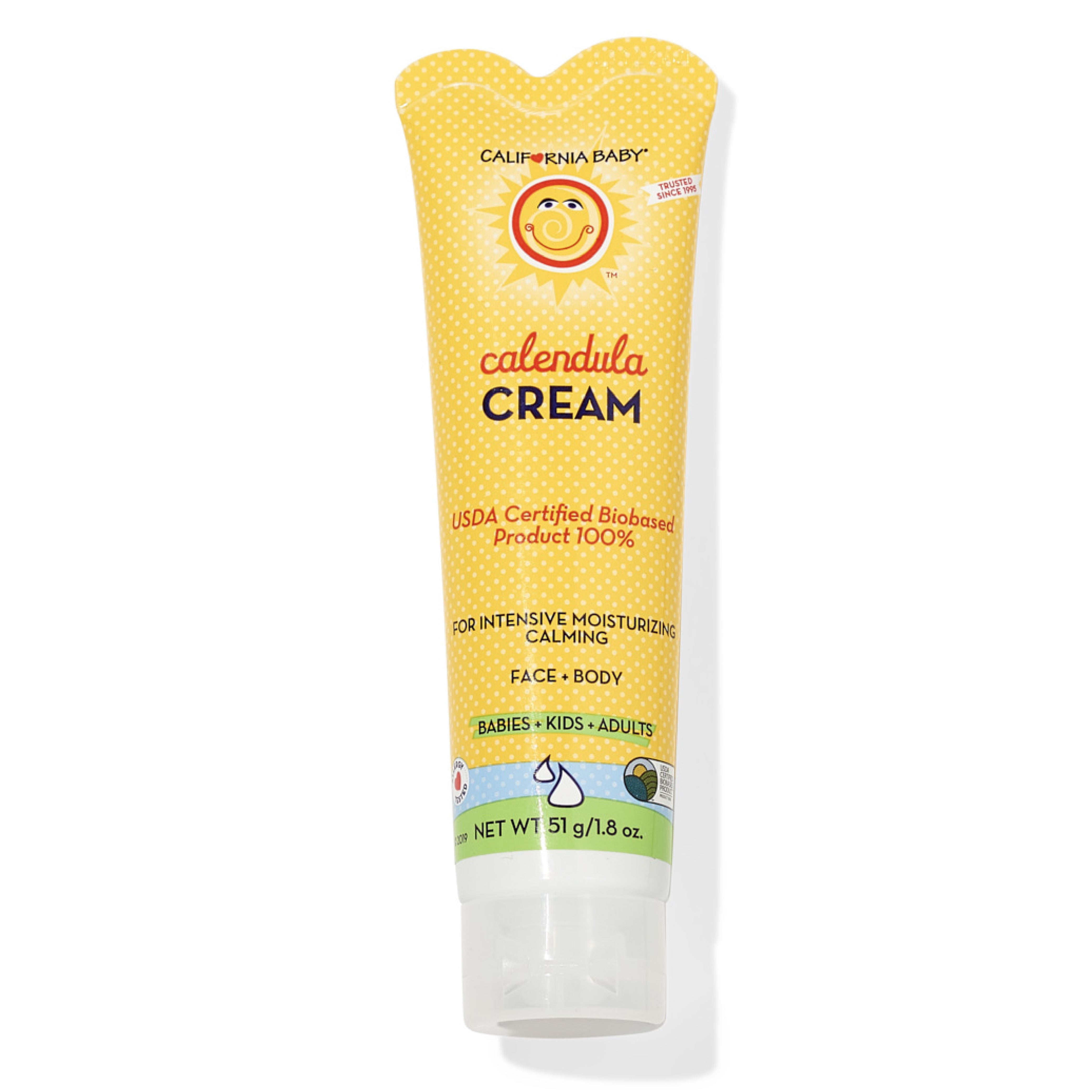 California Baby Calendula Cream | 100% Plant-Based | Soothing Baby Moisturizer | 1.8oz / 51g