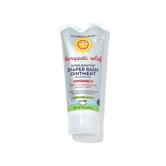 California Baby Super Sensitive Diaper Rash Cream | 100% Bio-Based | Zinc Oxide Ointment | Unscented Diaper Cream | Cloth Diapers Safe | 82 g / 2.9 oz