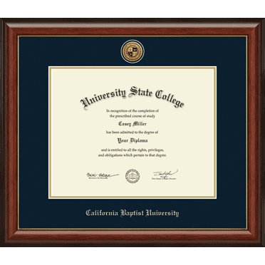 California Baptist University Diploma Frame, Document Size 14" x 11"