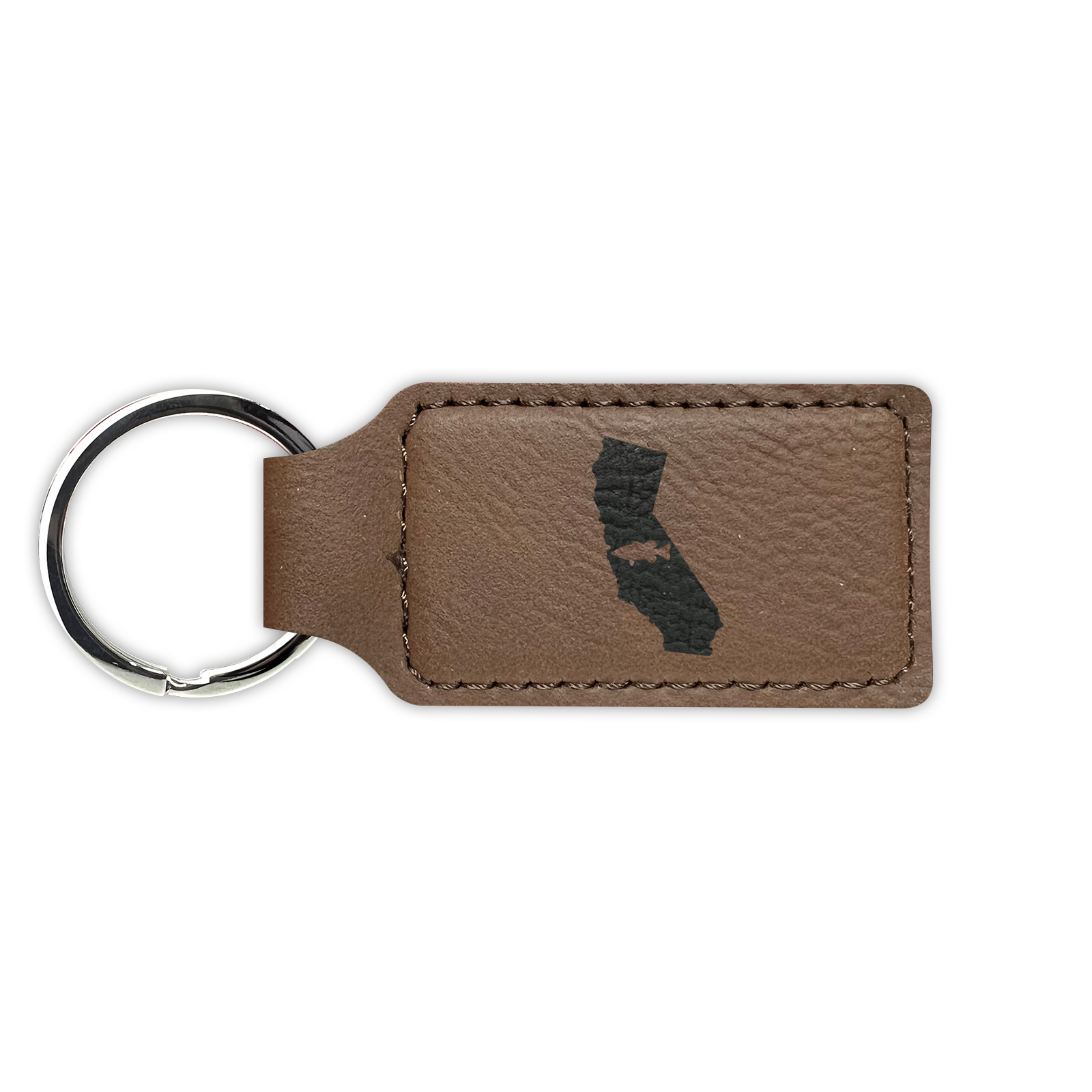 California Bass Keychain Leatherette Rectangle Laser Engraved Many