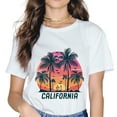 thumbnail image 1 of California Beach Summer Palm Trees Sunset T-Shirt, 1 of 4