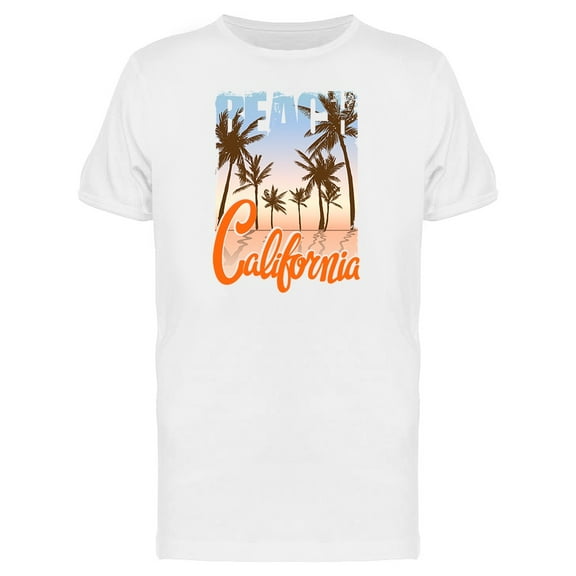 California Beach Sunset And Palm Tee Men's -Image by Shutterstock