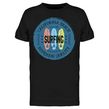 California Beach Surfing  T-Shirt Men -Image by Shutterstock, Male Large