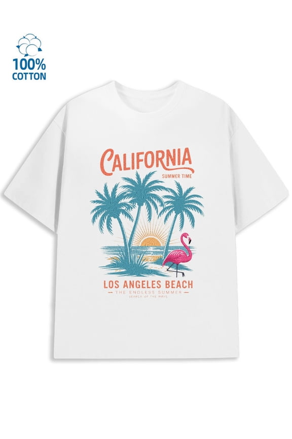 California Beach Tee men's Los Angeles 180G 100% Cotton white graphics 79 Classic Unisex Shirt Crewneck tshirts Original Unisex Shirt Printed tshirts