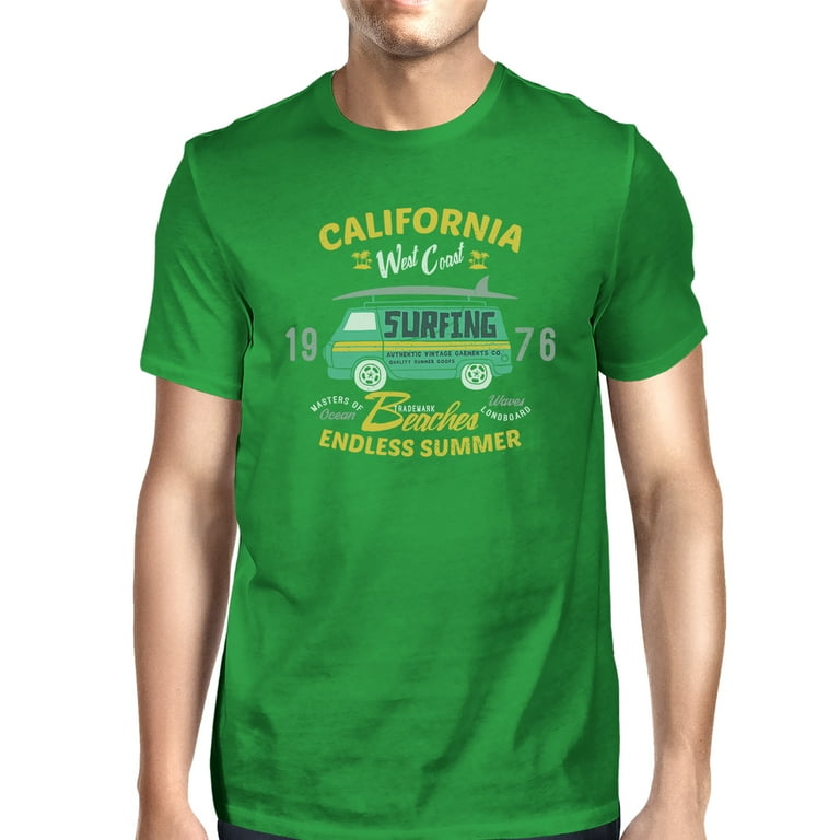 California t shirt mens green cheap