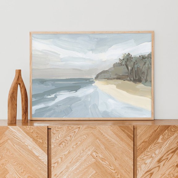 California Beachscape "Into The Ocean" Art Or Art, Unframed Paper Print