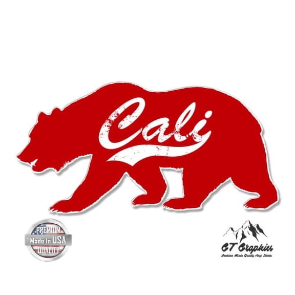 California Bear - 5" Vinyl Sticker - For Car Laptop I-Pad - Waterproof Decal