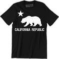 thumbnail image 1 of California Bear Cali Souvenir State Map Republic Flag CA Love Cali Life Tee Shirt, 1 of 4
