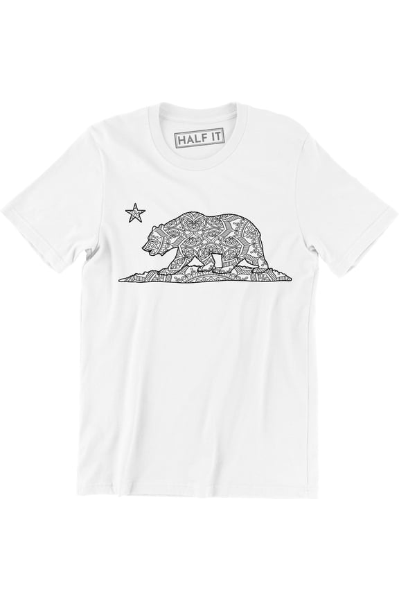 California Bear Cali Souvenir State Map Republic Flag CA Love Cali Life Tee