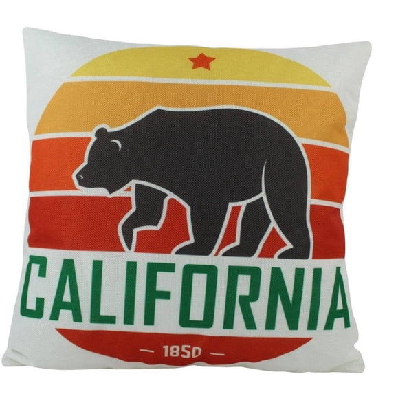 California Bear | California | Pillow Cover | Throw Pillow | Black Bear | Unique Friend Gift | Happy Camper | Modern Home Decor | Room Decor