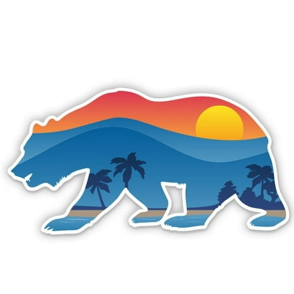 California Bear Coast - 12" Vinyl Sticker Waterproof Decal