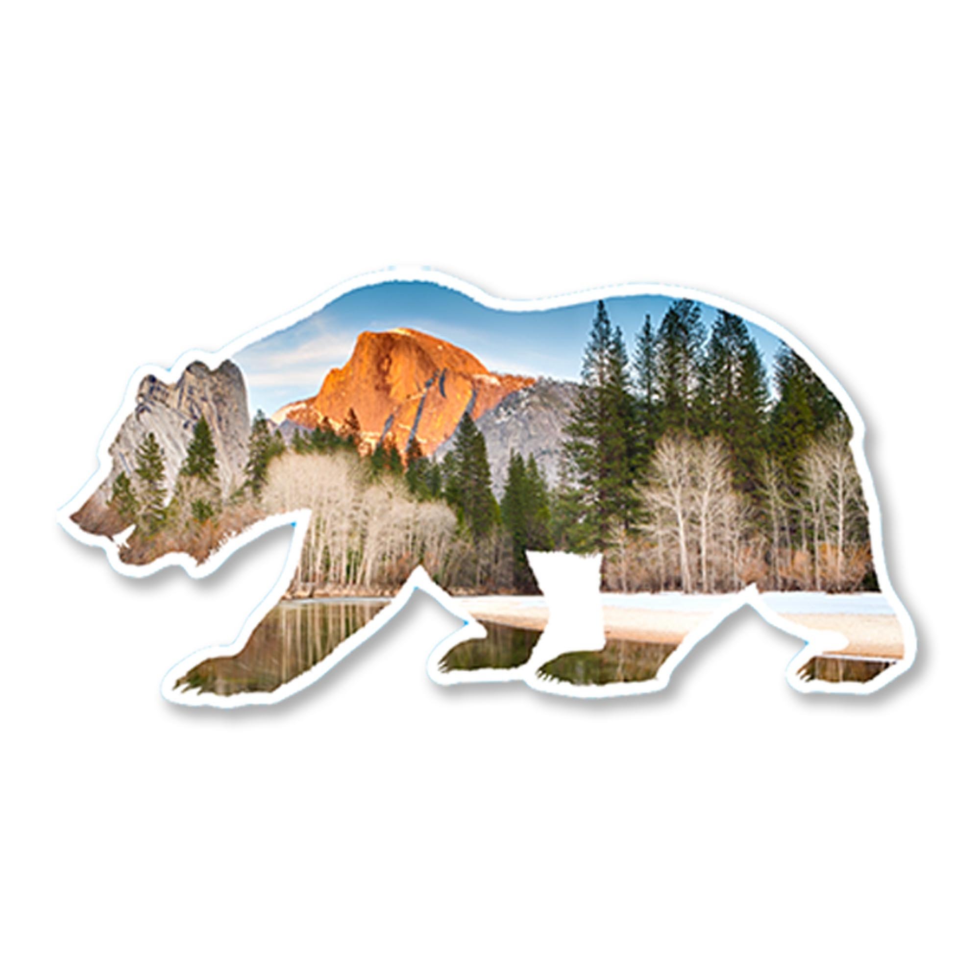California Bear Half Dome Yosemite Sticker Decal Vinyl for Laptop