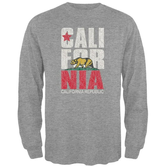 California Bear Mens Long Sleeve T Shirt Sport Grey 3X-LG