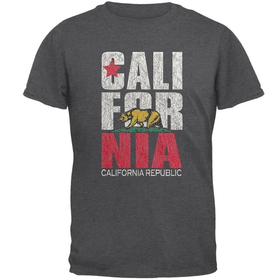 California Bear Mens T Shirt Dark Heather 3X-LG
