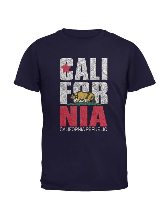 California Bear Mens T Shirt Navy 3X-LG