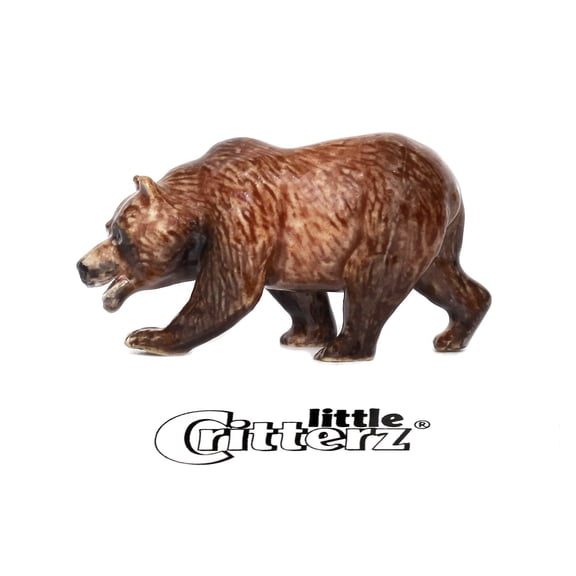 Little Critterz California Bear Monarch Miniature Porcelain Figurine, Hand-Painted Wildlife Collectible, Nature Home Dcor Display Piece, Gift for Bear Lovers